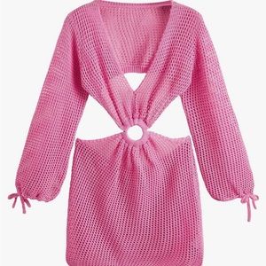 Pink Mesh Coverup